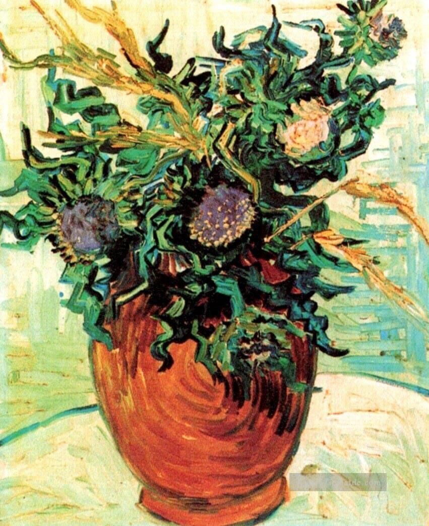 Stillleben mit Disteln Vincent van Gogh Blumen impressionistische Ölgemälde